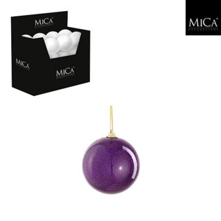 Présentoir boule incassable violet 24 pièces - d8cm