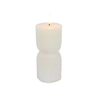 No brand bougie led nervurée blanc d7x15cm 2xaa excl.