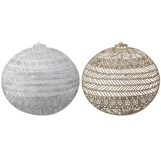 Set de table Boule de Noël or argent ø38cm