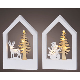 Micro led décor triplex stable intérieur 2ass fsc 100%l.2cm x l.12cm x h.19cm | 2 pièces