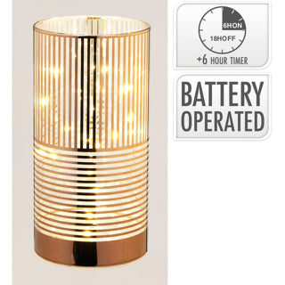 Verre cylindrique avec LED 15cm bru