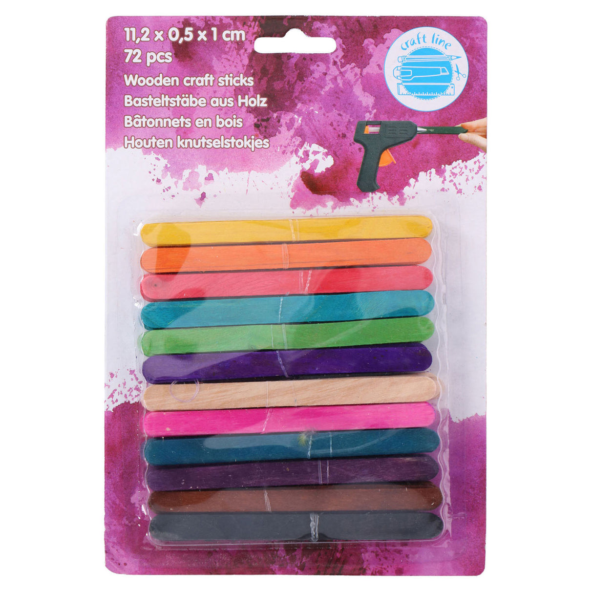 Bâtons artisanaux en bois Edco, 72 pcs.