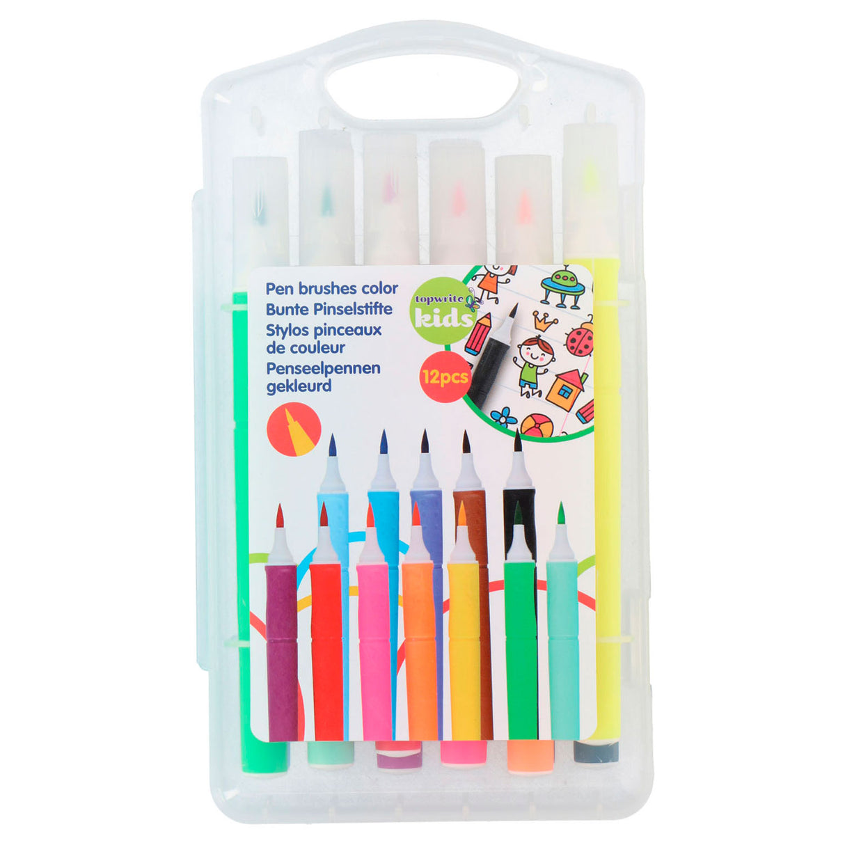 Stylo pinceau coloré, 12 pcs.