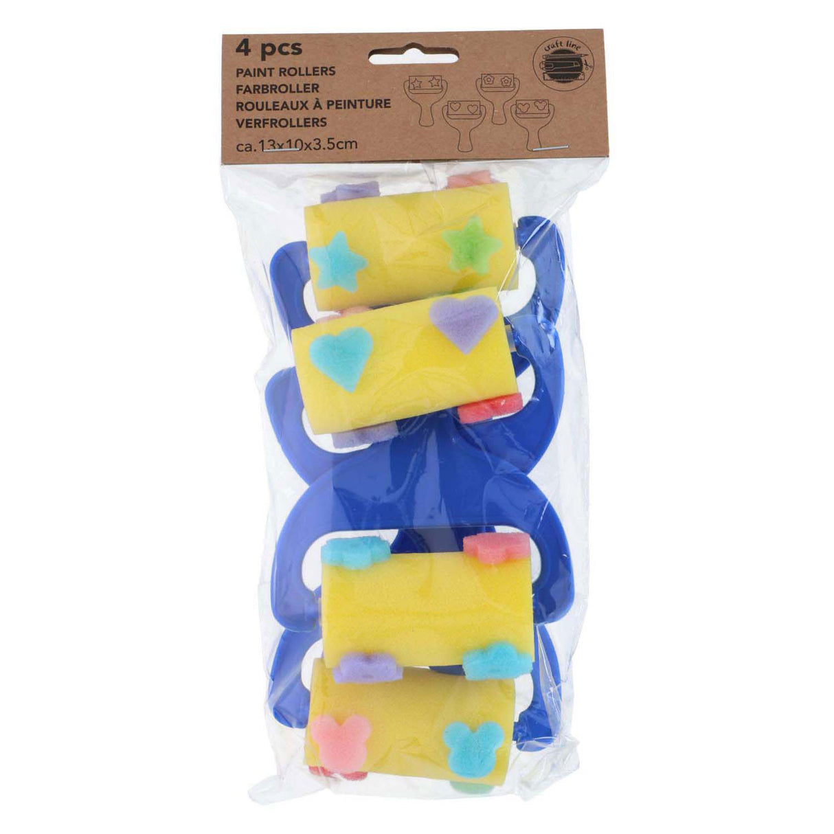 Rouleau à peinture sans marque sans marque avec motifs, 4 pcs.