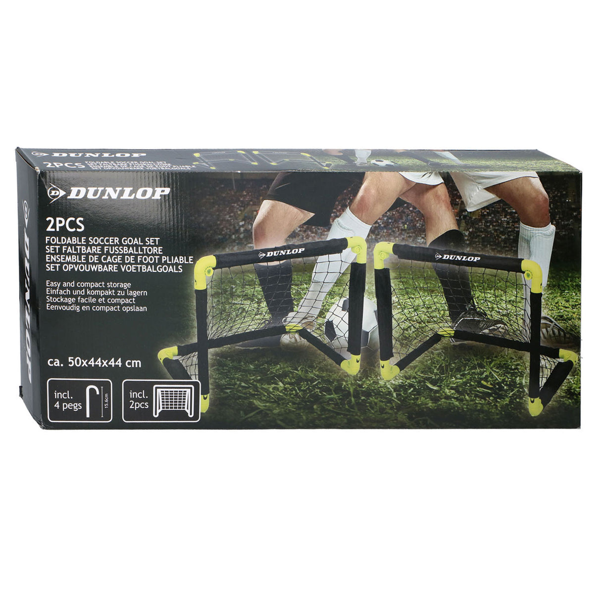 But de football Dunlop avec piquets au sol, lot de 2