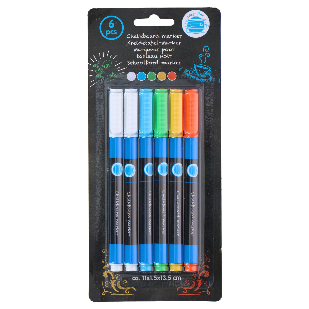 Marqueurs pour tableau noir, 6 pcs.