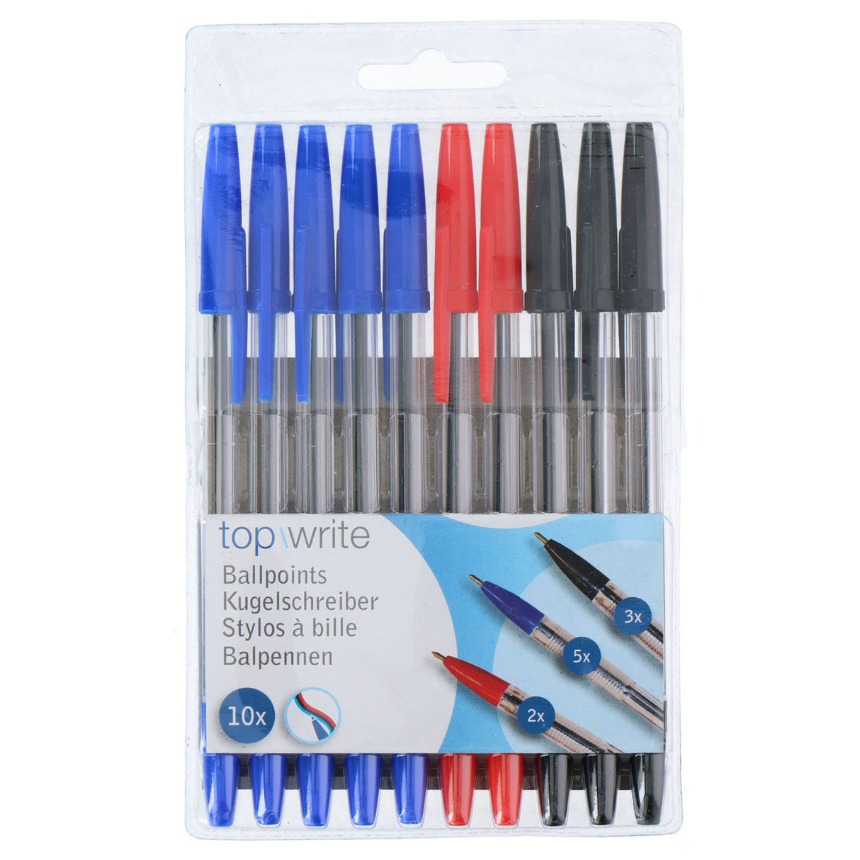 Stylos à bille de couleur, 10 pcs.