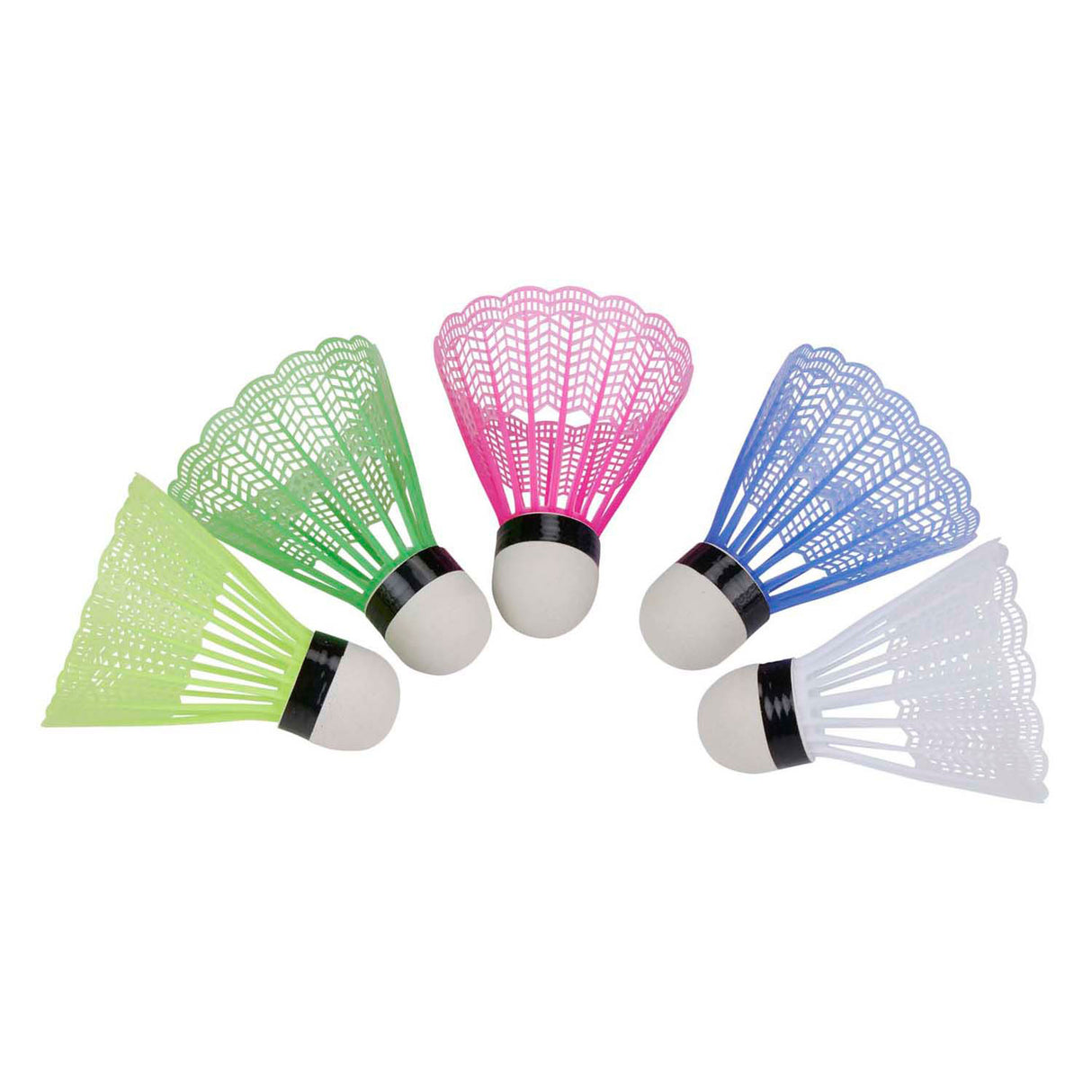 Eddy toys navettes de badminton - 5 pièces - volants de badminton en plastique - navettes de badminton colorées - balles de badminton pour l'entraînement et le jeu récréatif