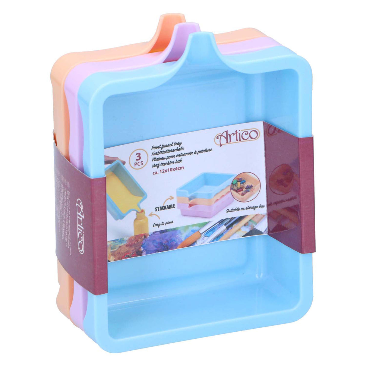 Plateaux de mélange de peinture à palette, 3 pcs.