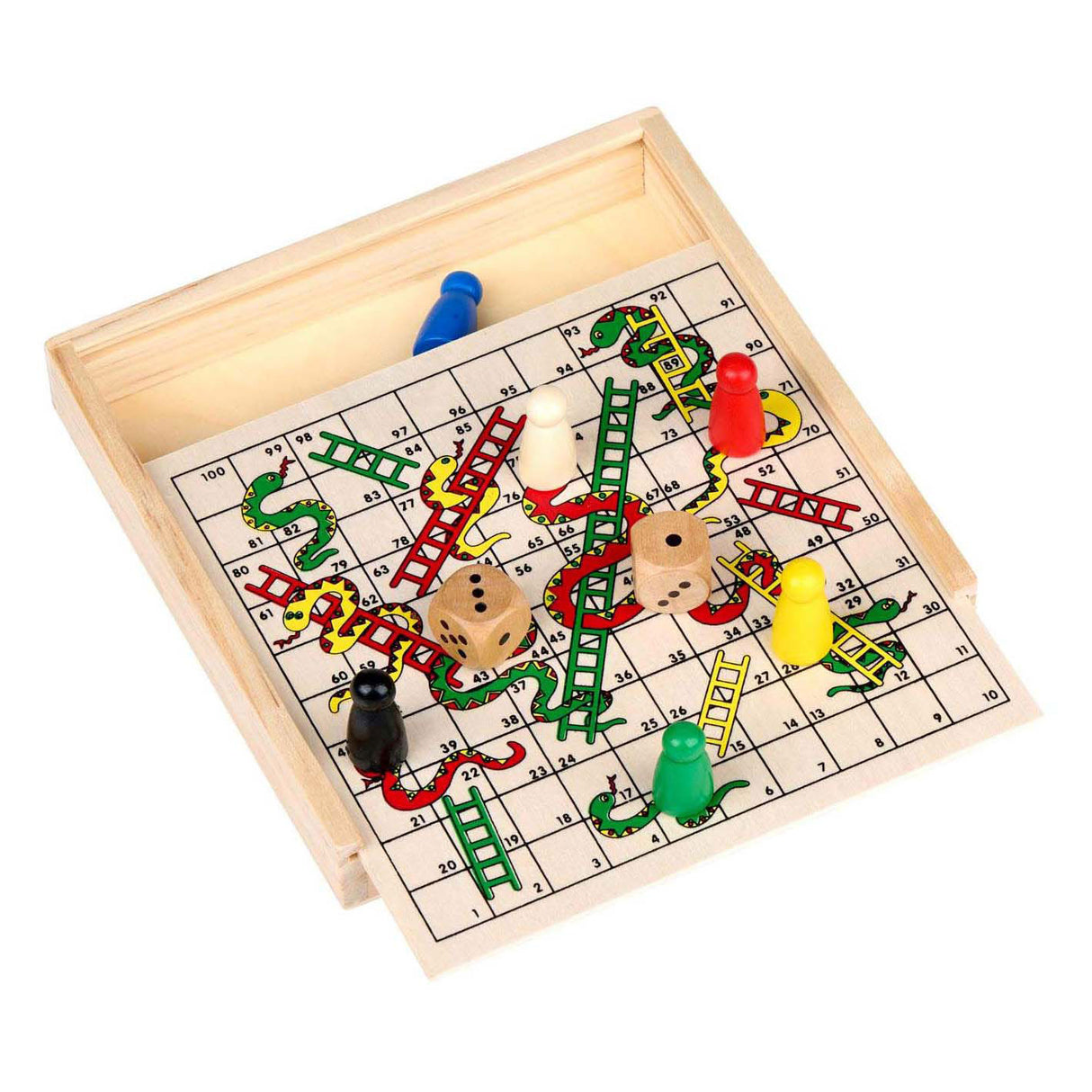 Eddy Toys jeu de serpents et d'échelles en bois