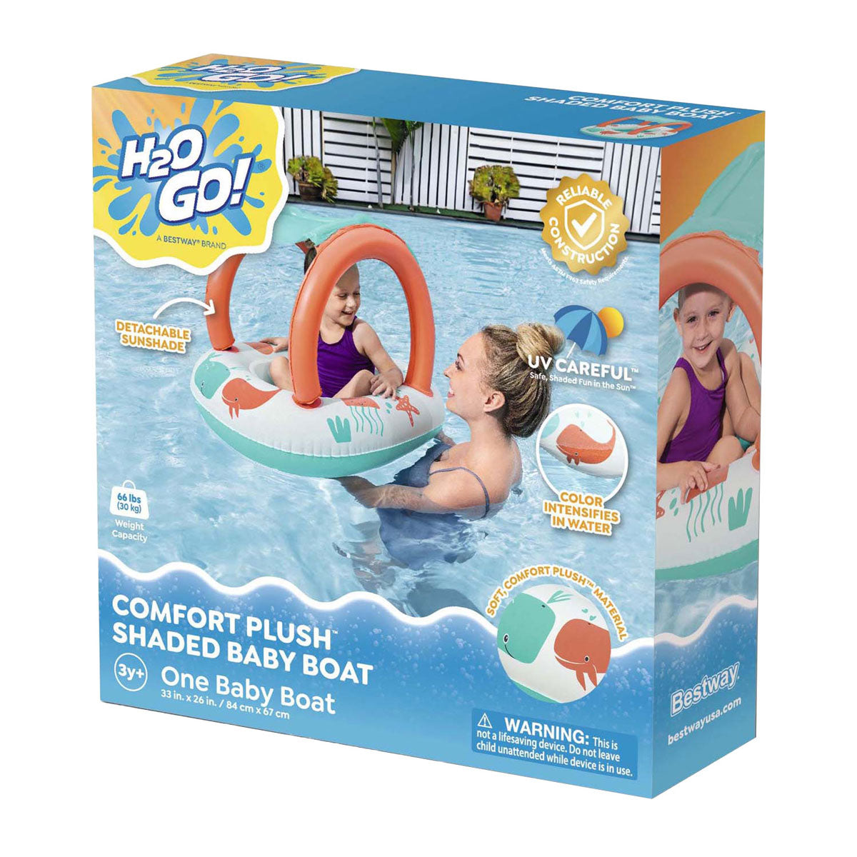 Bestway botte bébé confort push avec pare-soleil UV