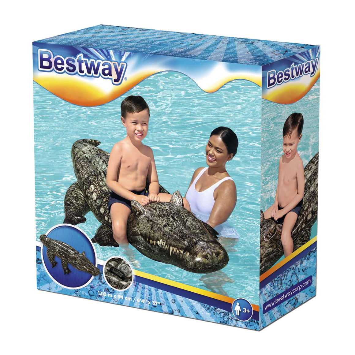 Bestway rider crocodile réaliste gonflable, 184 cm