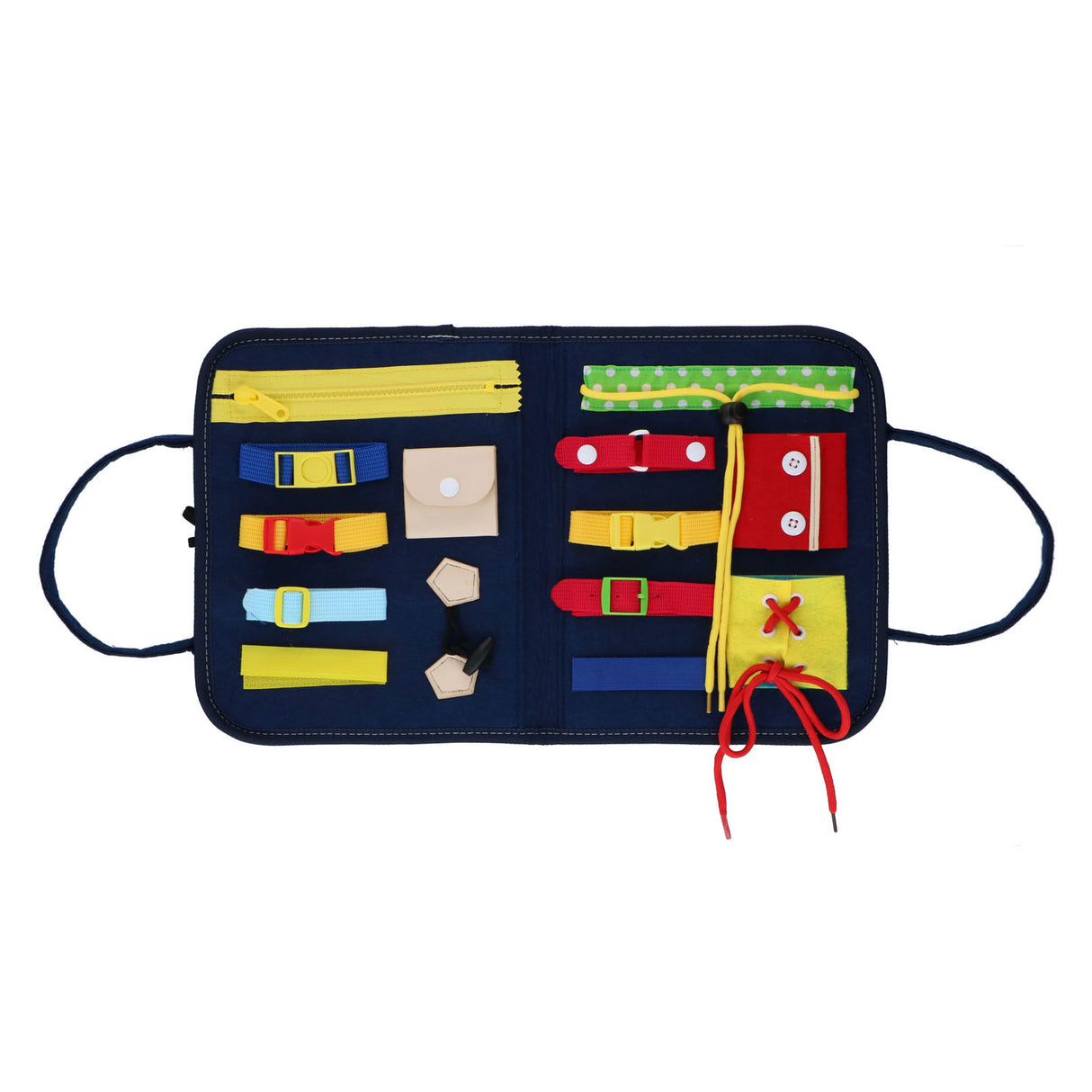 Eddy Toys Livre d'activités Montessori - Apprendre à ouvrir et fermer les vêtements - Pratiquer la motricité