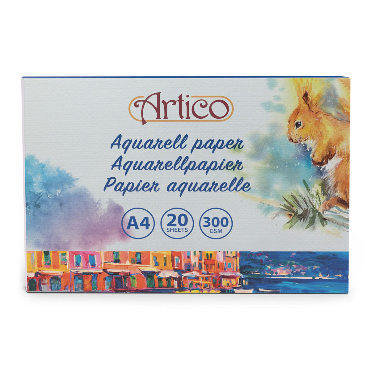 Papier à aquarelle blanc, 20 feuilles