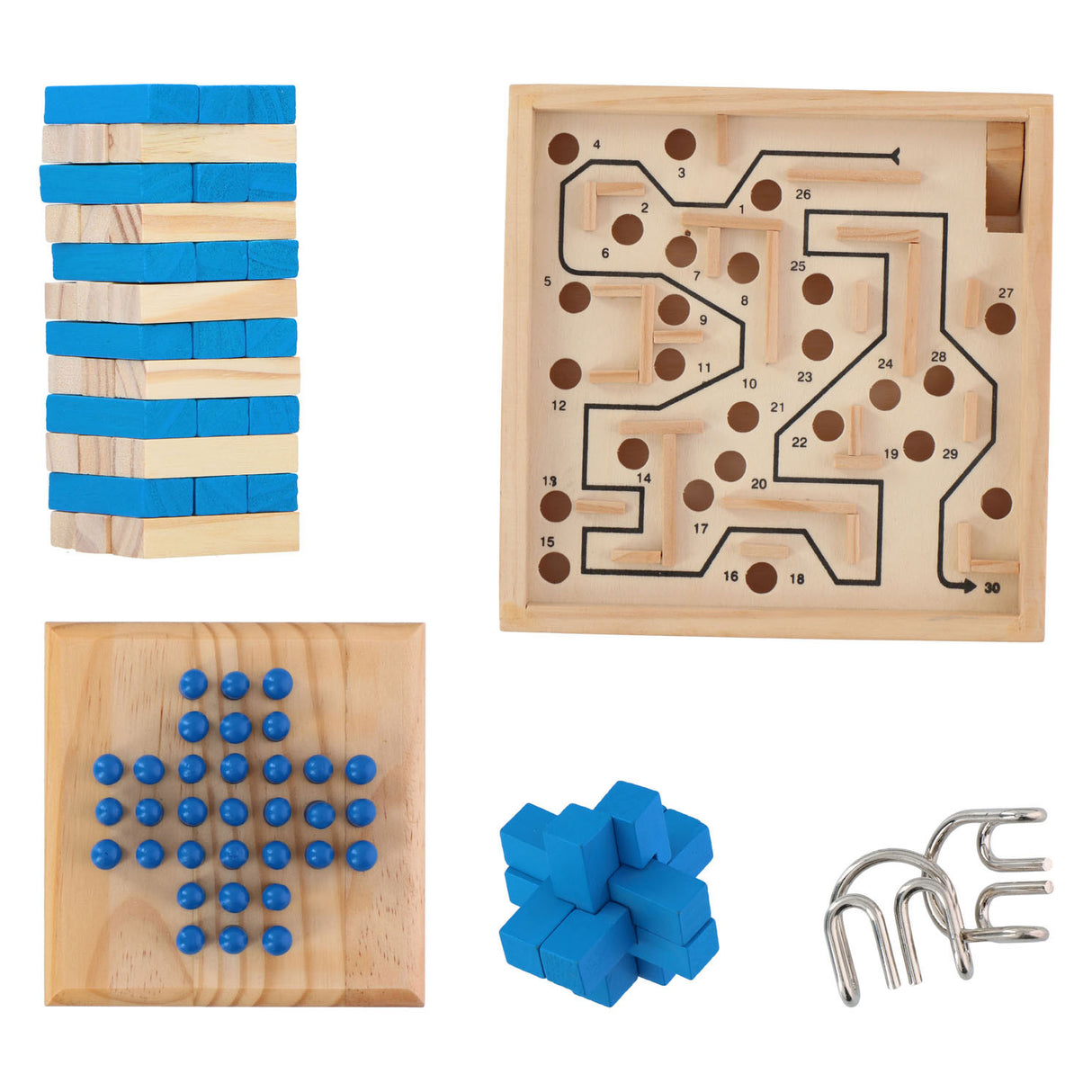 Bongers jouets jeux de réflexion 5 en 1, 81 pcs.