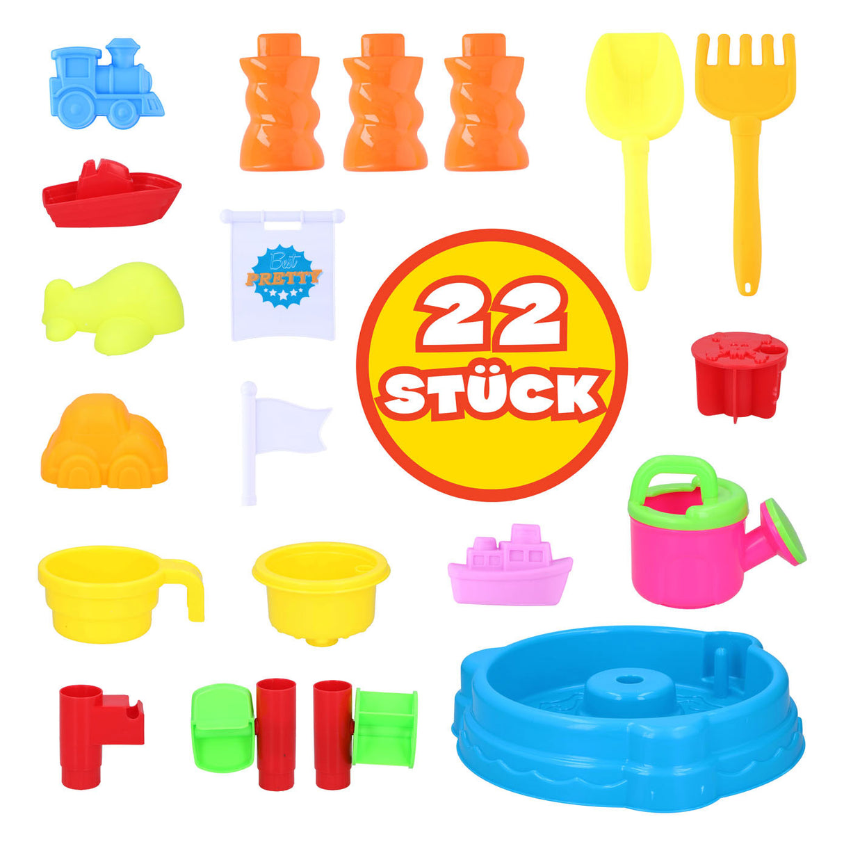 Nappe de sable et d'eau avec tour, 22 pcs.