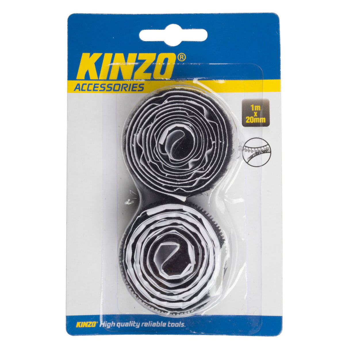 Kinzo Bande Velcro noire, 1m