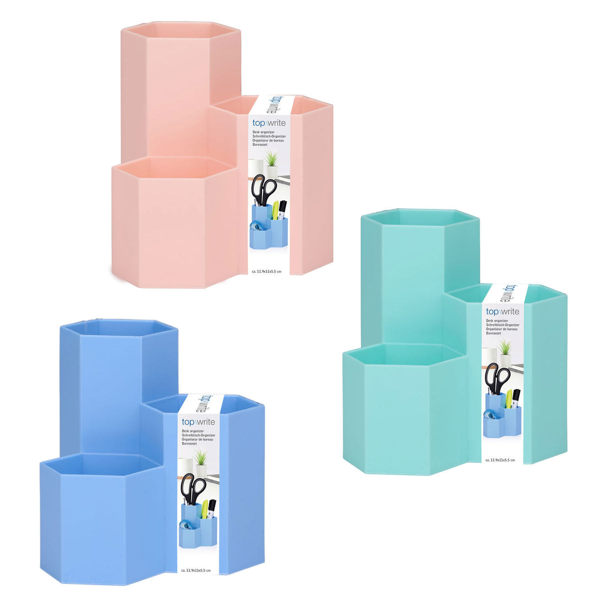Boîte à stylos couleur 3 compartiments