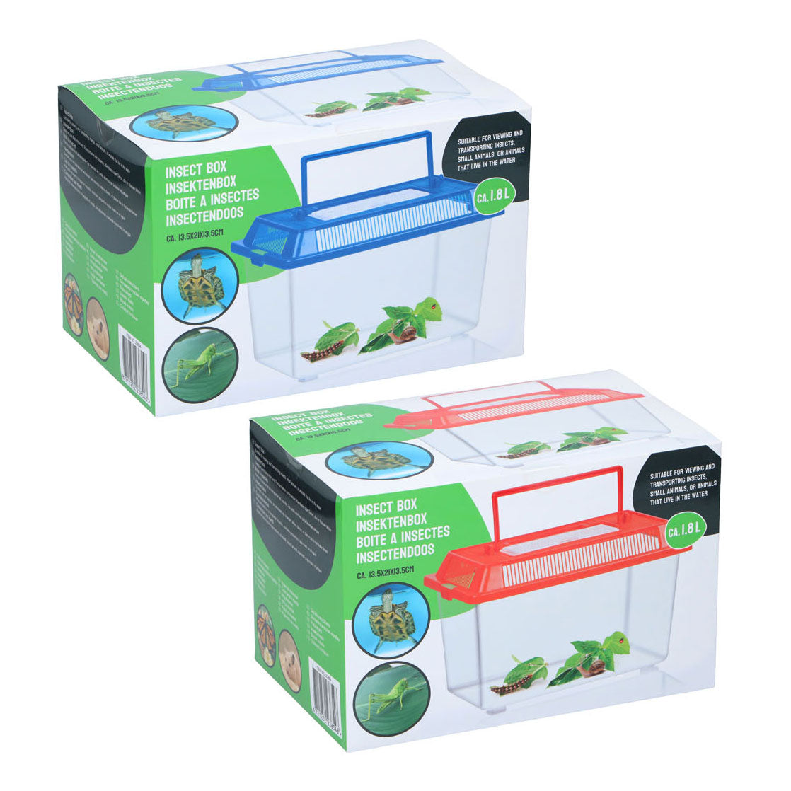 Boîte à insectes sans marque sans marque avec couvercle - boîte à insectes en plastique transparent 1,8 litres.
