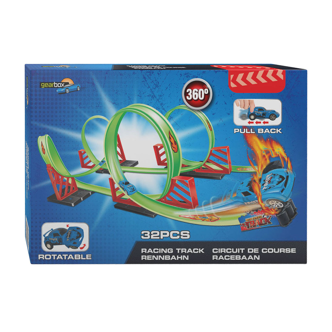 Boucle de piste de course avec une voiture 360 à traction, 32dlg.
