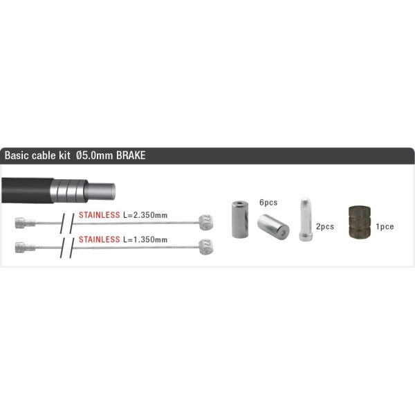 Ensemble de câbles de frein Universal 2015009 Black 8 pièces