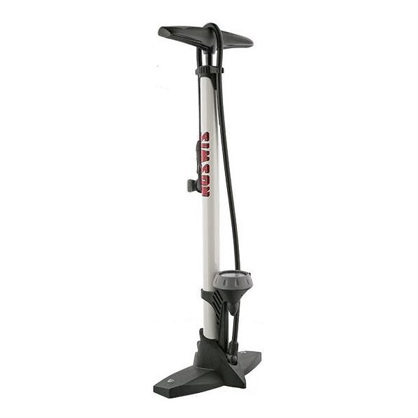 Pompe à vélo avec acier manomètre 61 cm blanc (020601)