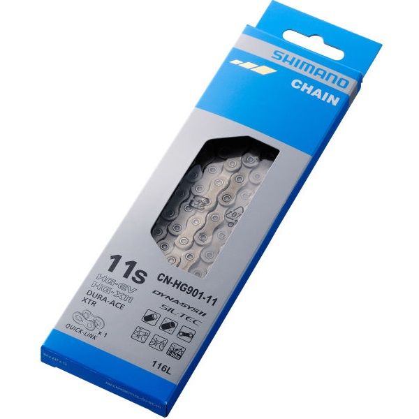 Shimano HG901 Dura Ace Xtr E -bike 11 -Speed Collier - Silver - 119 Feuilles - Interrupteur flexible - résistant durable