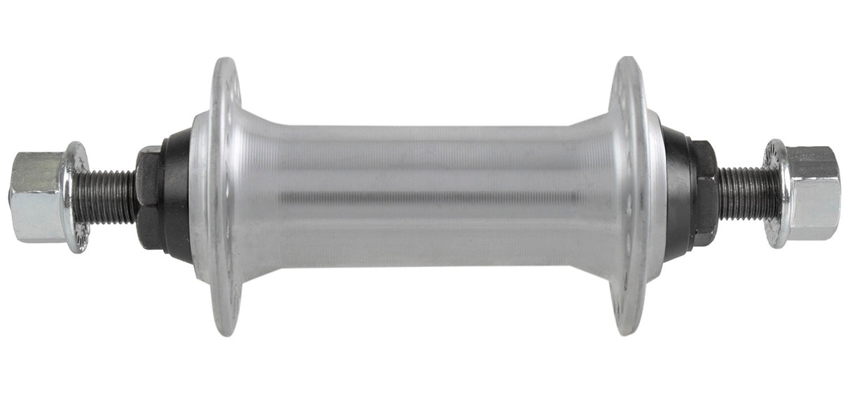 Moyeu avant Eco aluminium 36 trous axe plein 100mm argent