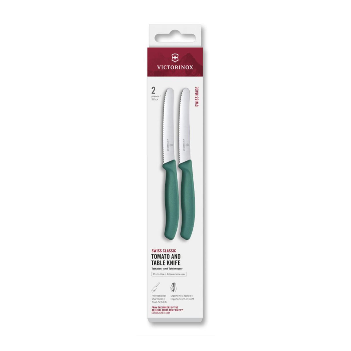 Couteau à tomates Victorinox 2 pcs vert dentelé