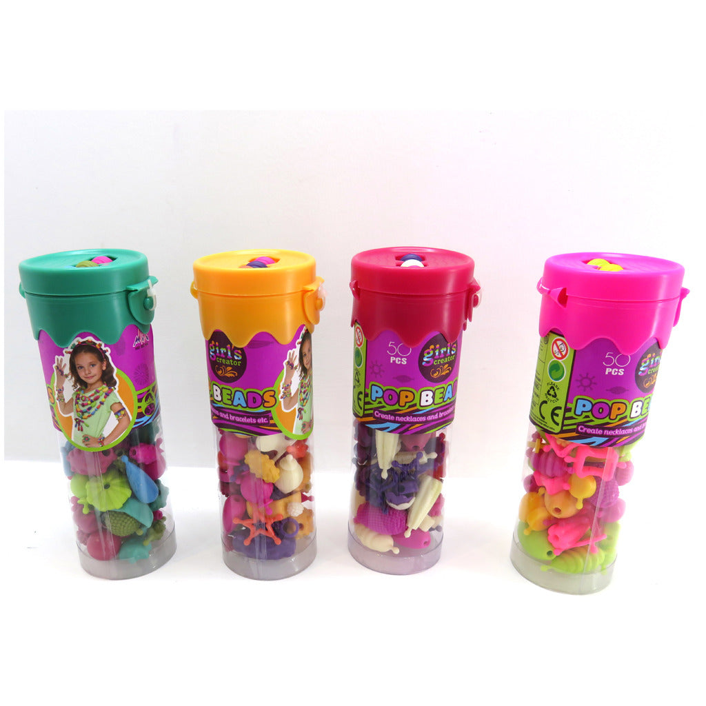 Basic Girls Creator Perles à enfiler Perles Pop en tube 50 pièces