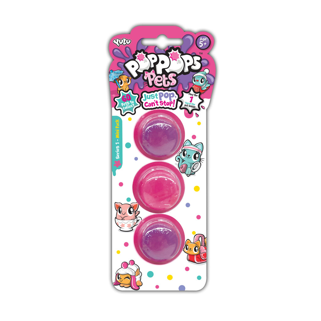 Yulu poppops animaux série 1 3 pièces