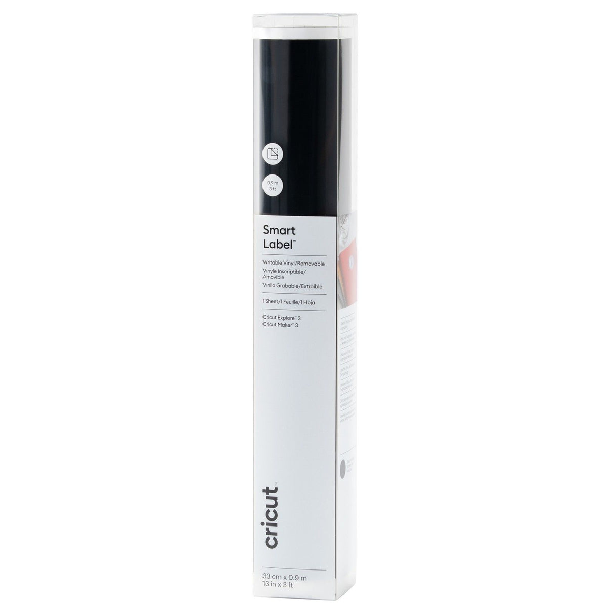 Cricut • étiquette intelligente vinyle inscriptible amovible 91x33cm noir
