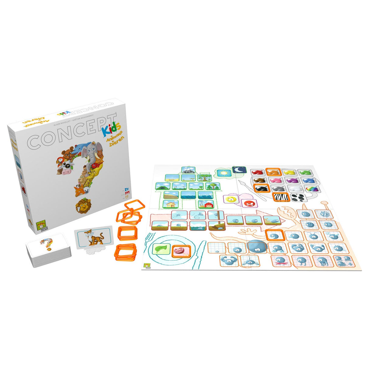 Repos production concept enfants animaux - jeu de société éducatif à partir de 4 ans