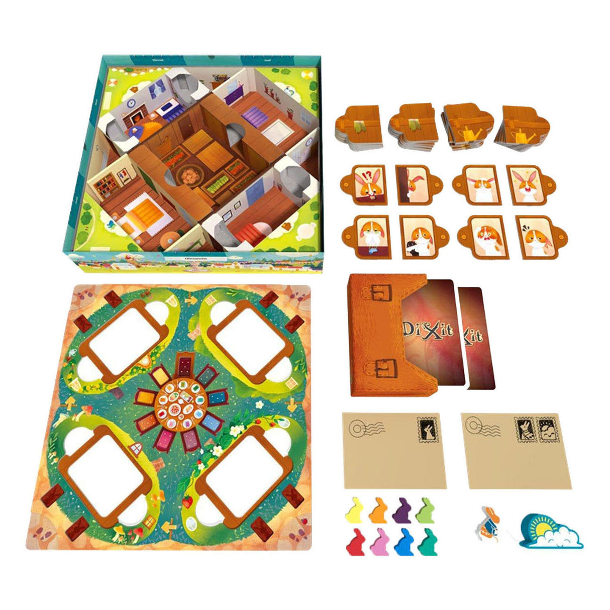 Jeu de société Asmodee Dixit Kids, jeu de société coopératif pour enfants.