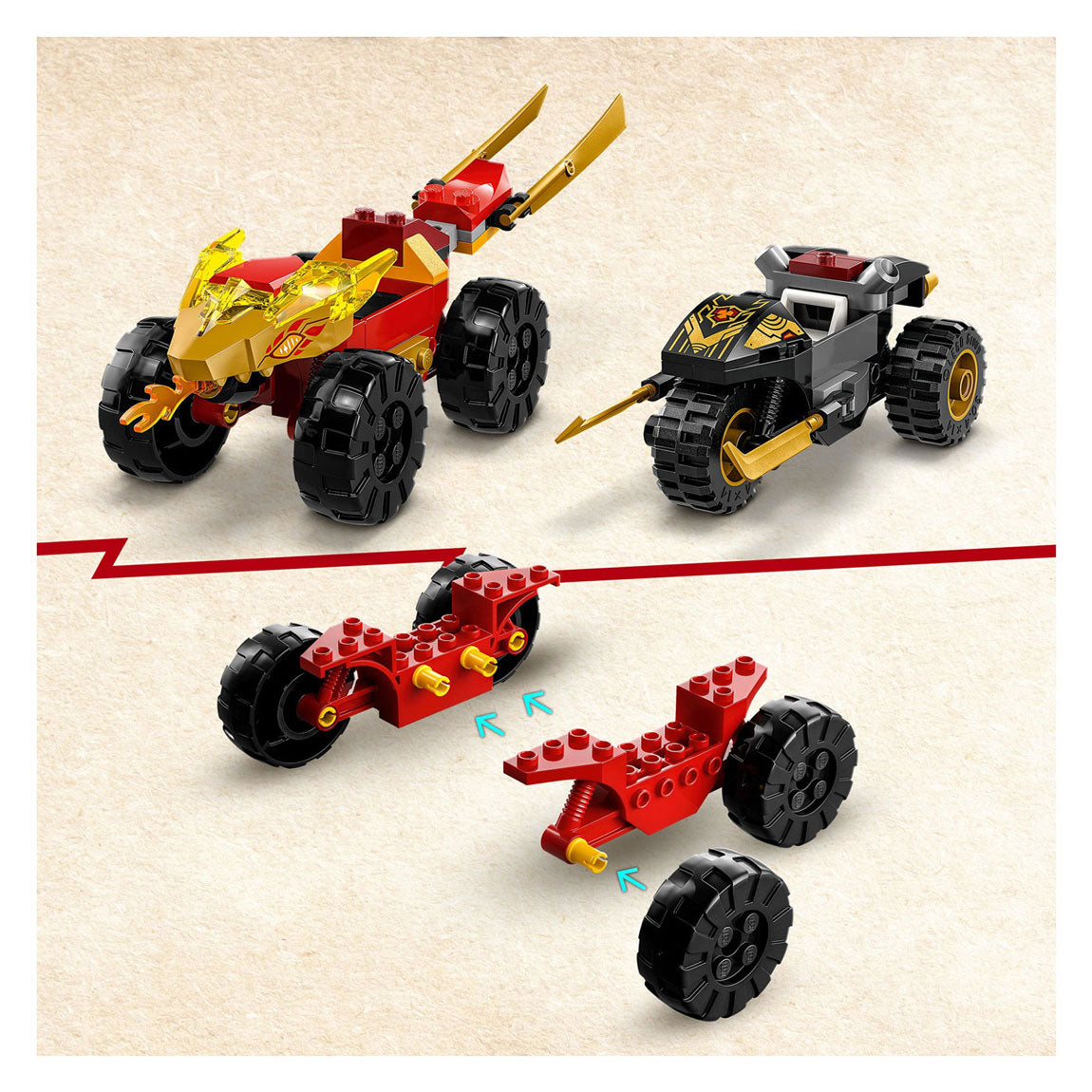 Lego Lego Ninjago 71789 Kai et Ras 'Duel entre voiture et moto