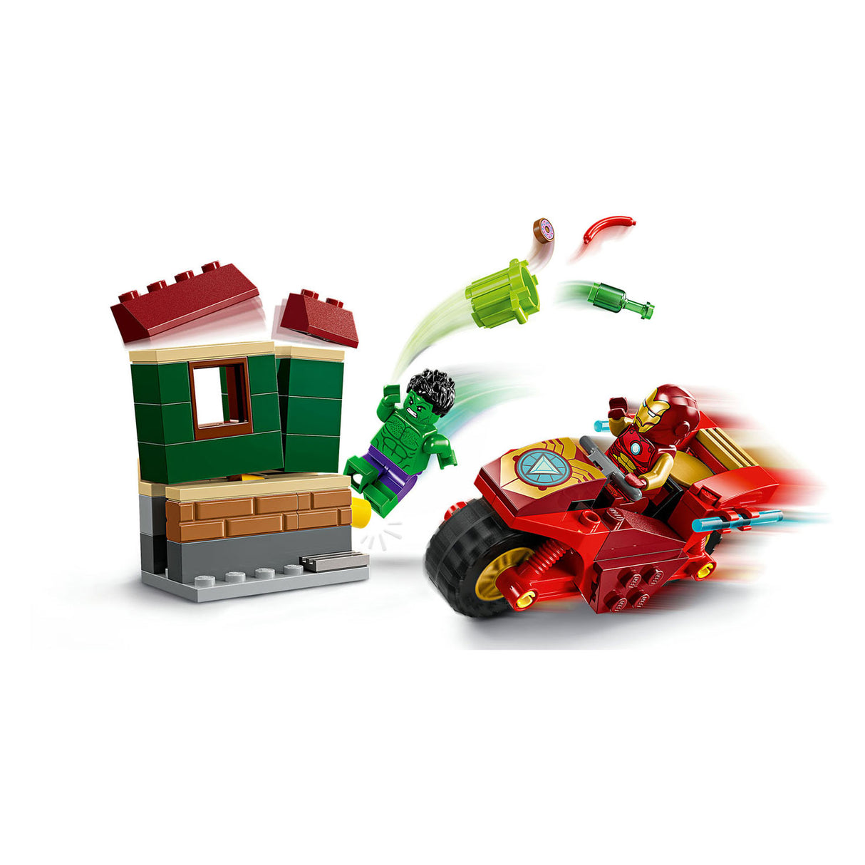 Lego super heros 76287 Iron Man avec moto et Hulk