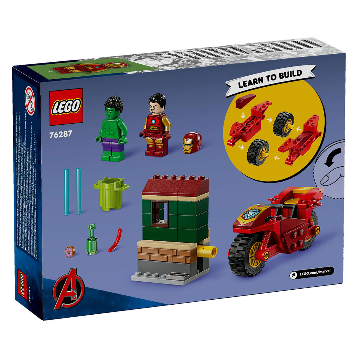 Lego super heros 76287 Iron Man avec moto et Hulk