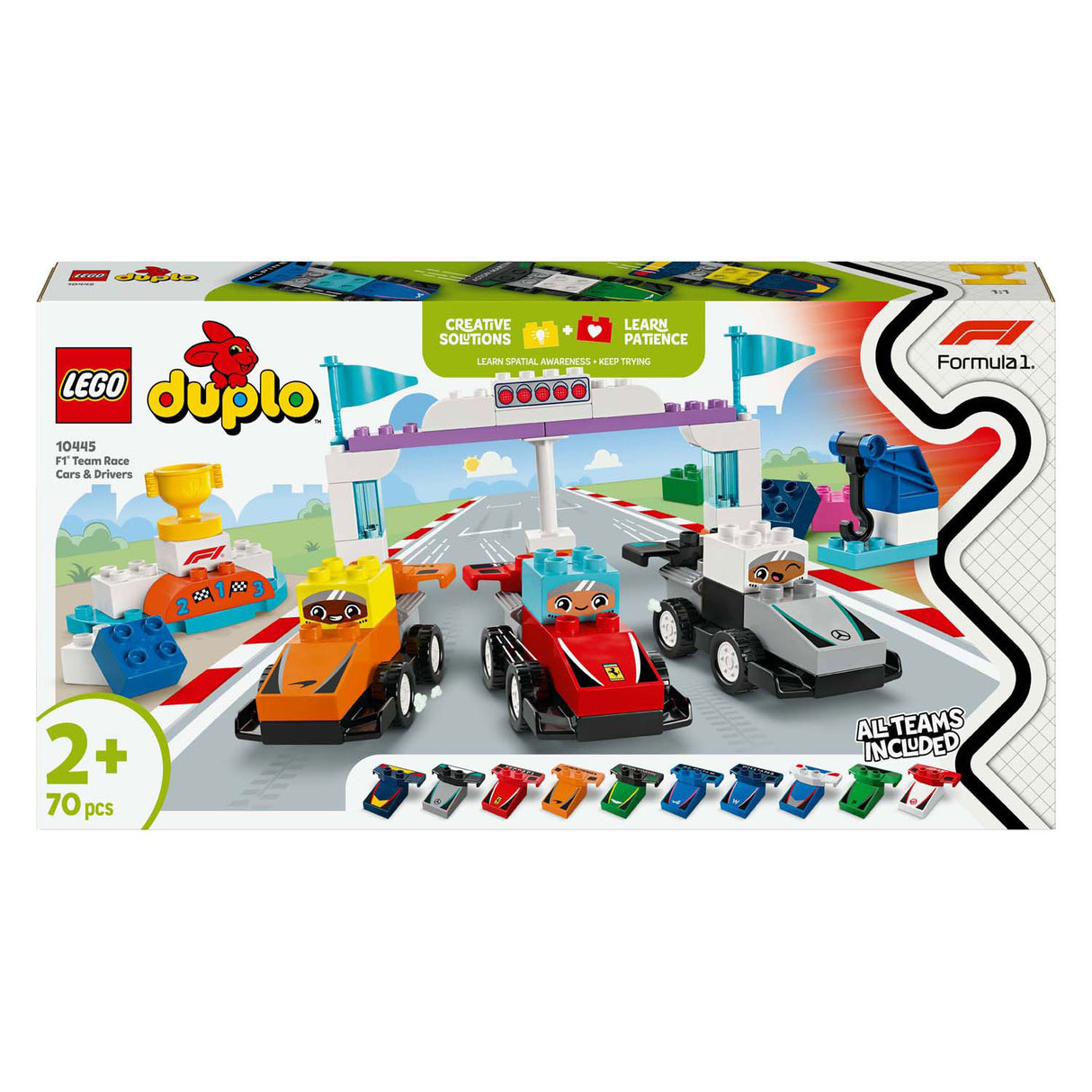 Lego duplo town 10445 voitures de course et pilotes de l'équipe f1