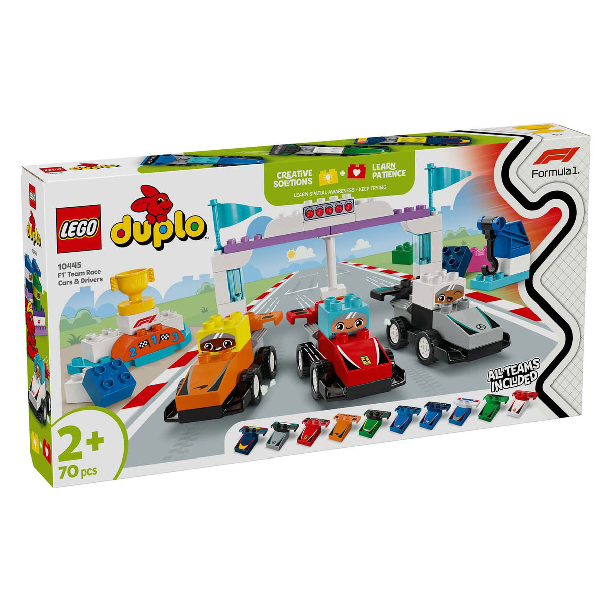 Lego duplo town 10445 voitures de course et pilotes de l'équipe f1