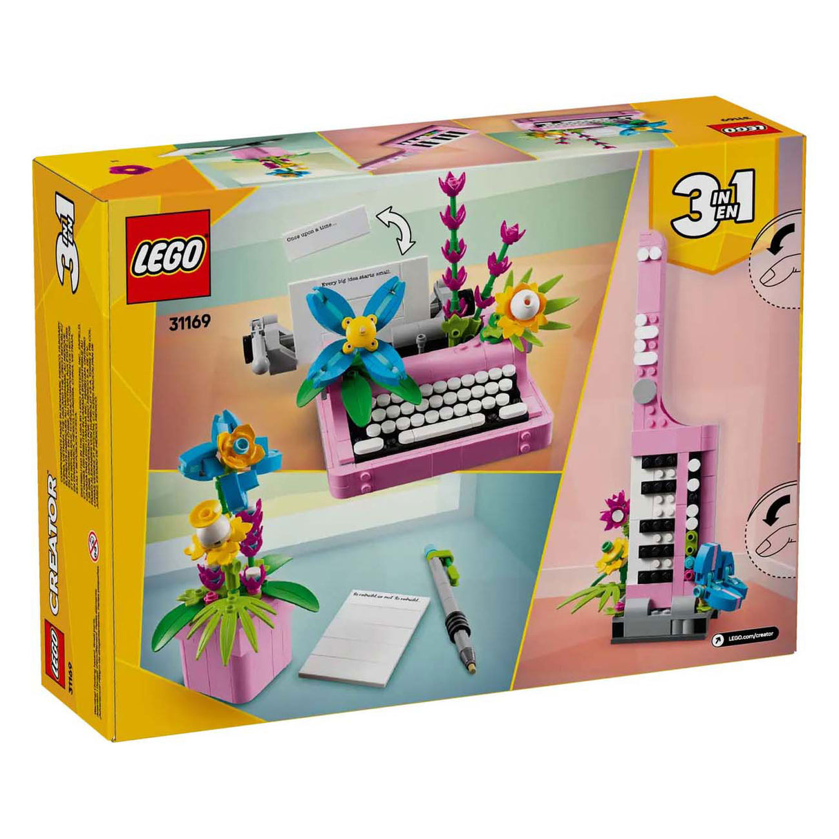 Lego Creator 31169 machine à écrire avec des fleurs
