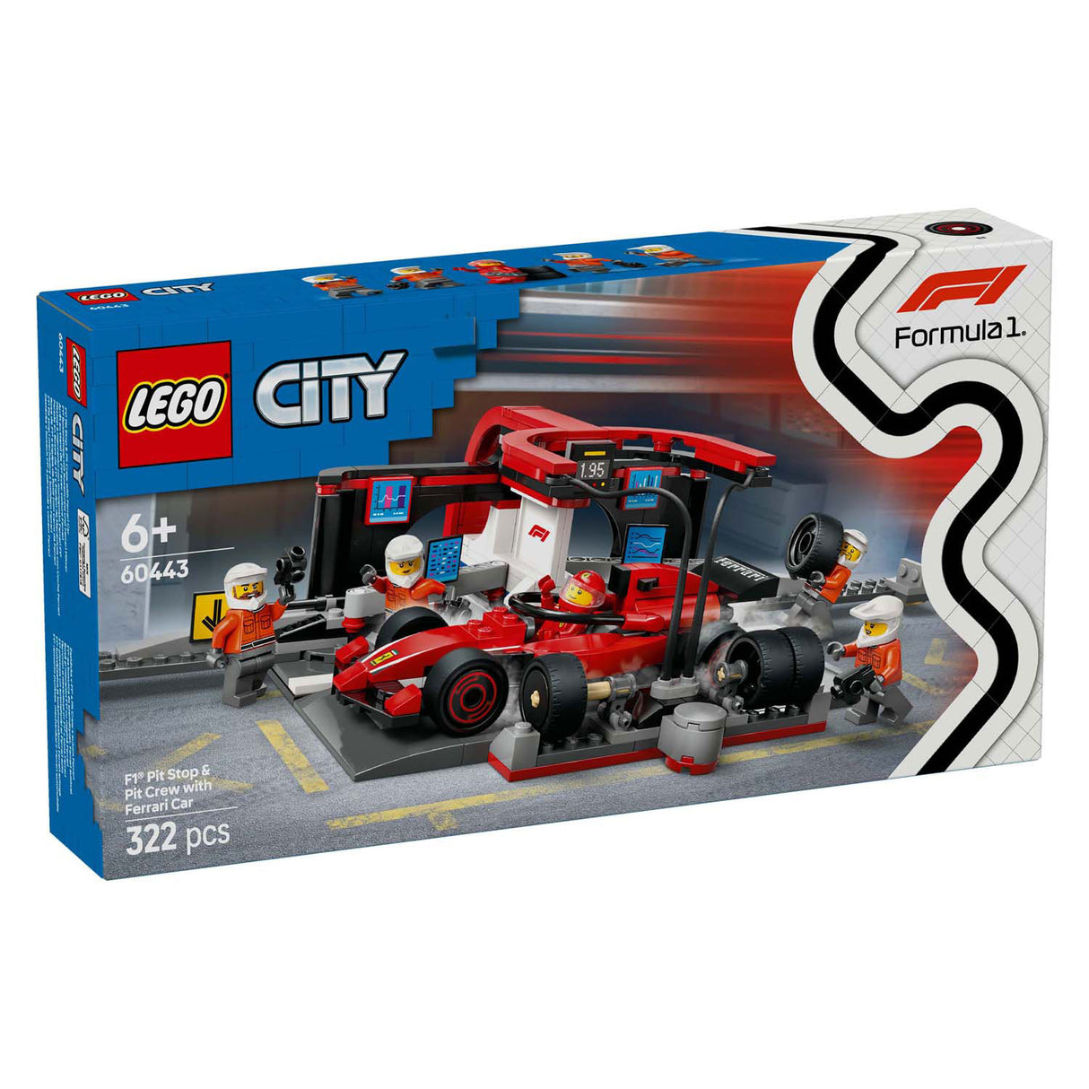 Lego 60443 City Arrêt au stand F1 et équipe au stand avec Ferrari