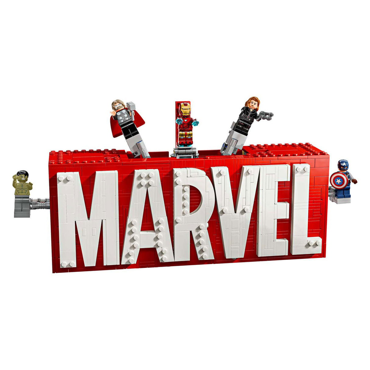 Lego super héros 76313 logo et figurines Marvel