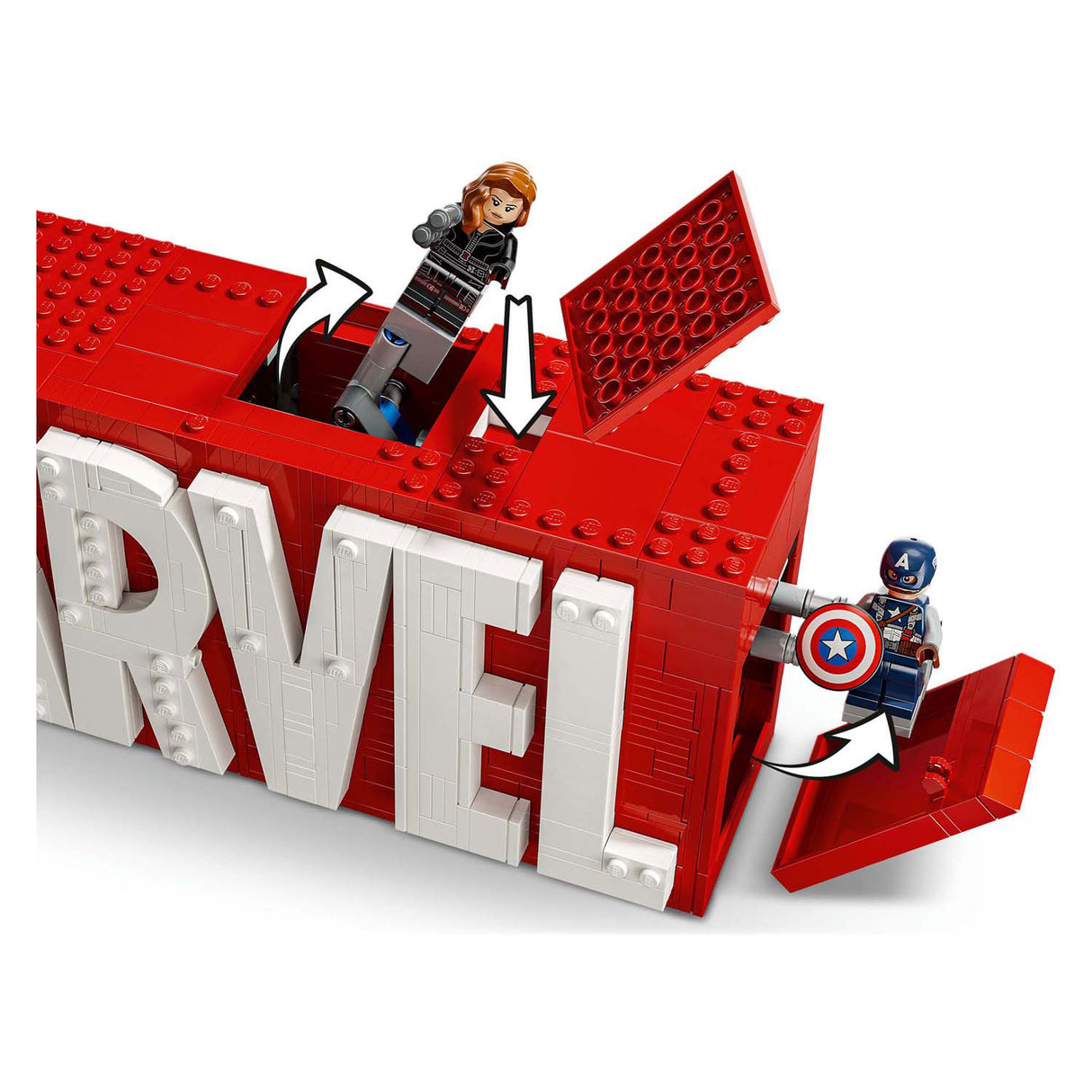 Lego super héros 76313 logo et figurines Marvel