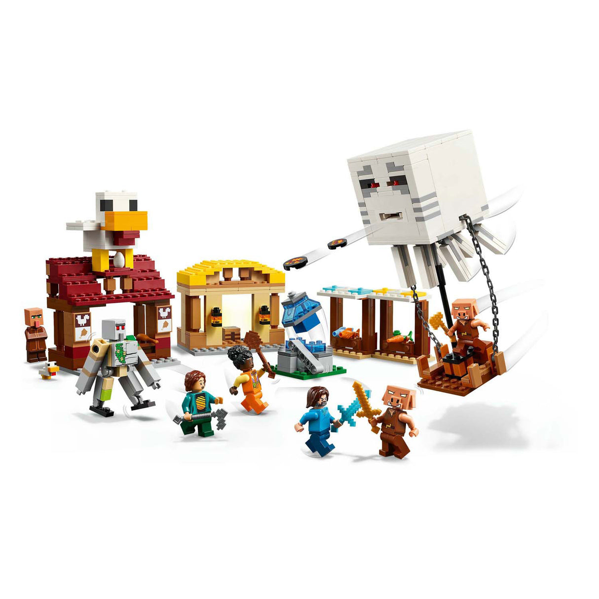 Lego Minecraft 21273 l'horrible attaque en ballon sur le village