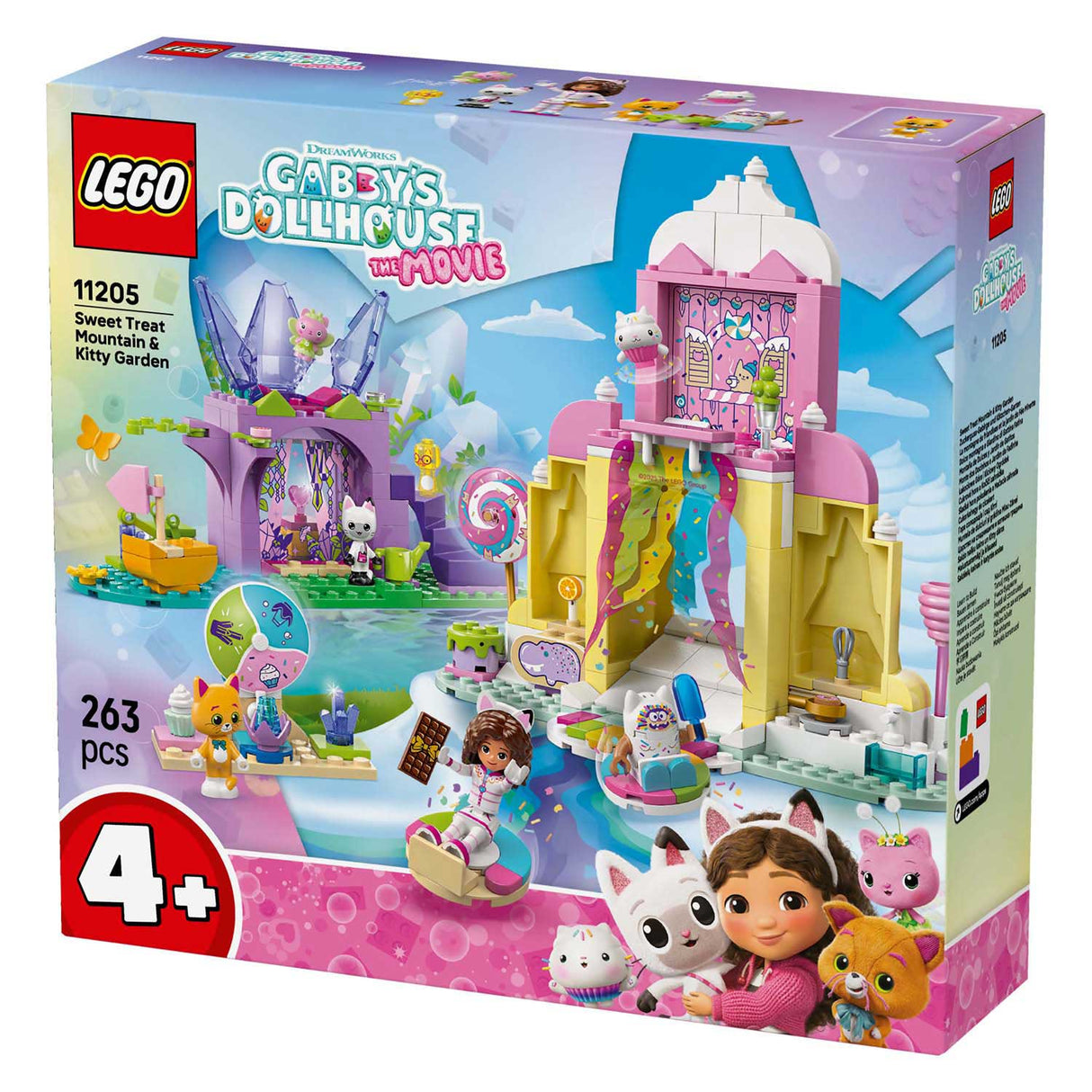 Maison de poupée Lego Gabby 11205, montagne de bonbons et jardin de chatons
