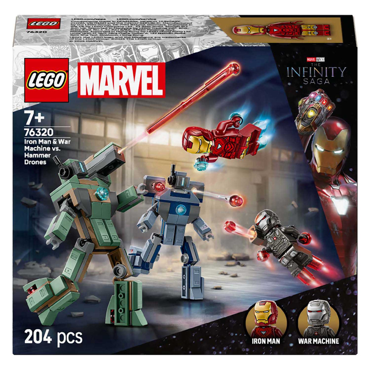 Lego ® ǀ Marvel Iron Man et machine de guerre contre les drones marteaux - 76320