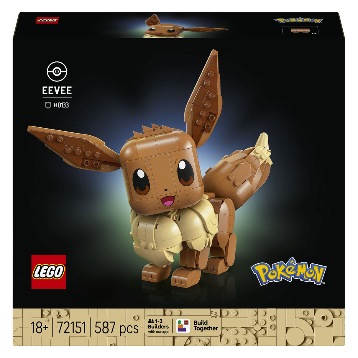 Lego pokémon eevee bouwpakket voor volwassenen met dieren figuur - 72151