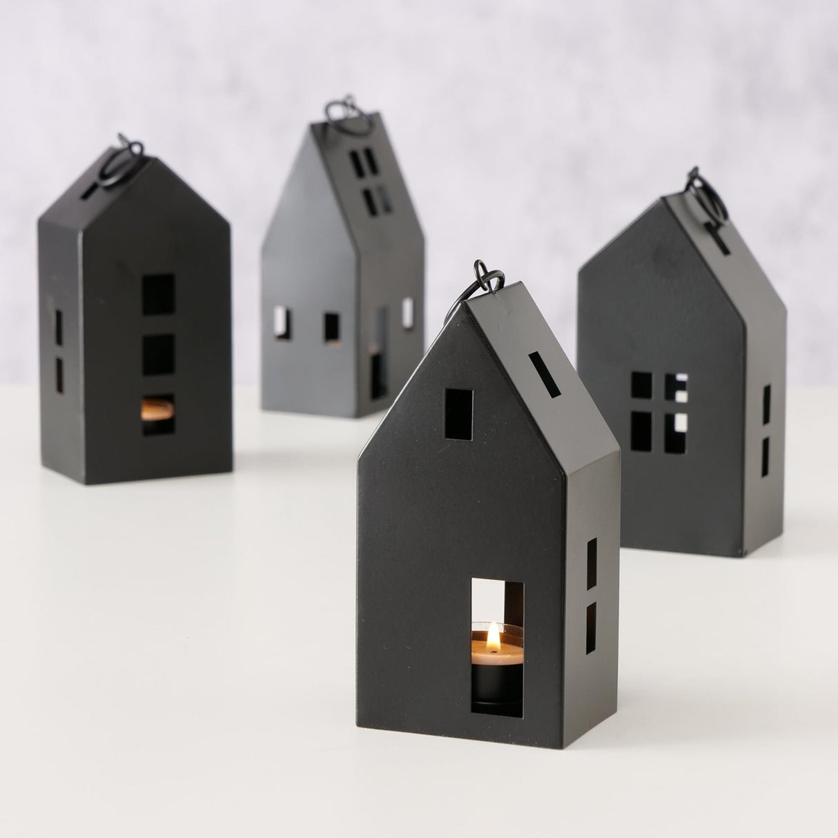 Boltze home lanterne bryne house h17cm métal noir