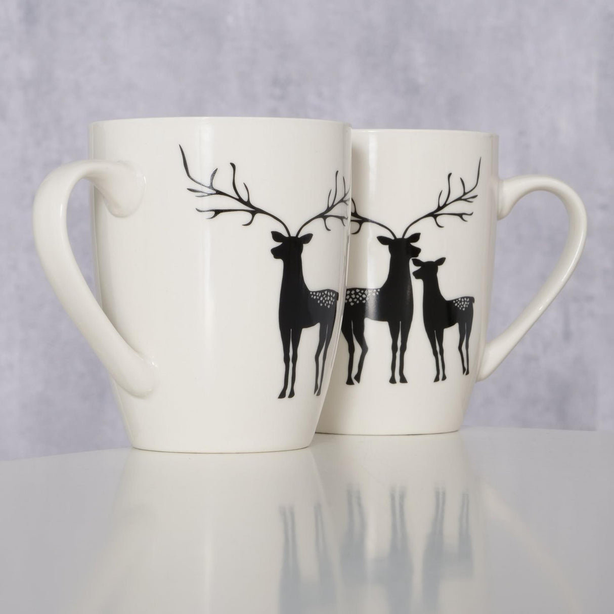Boltze home tasse renne h10,5cm noir et blanc