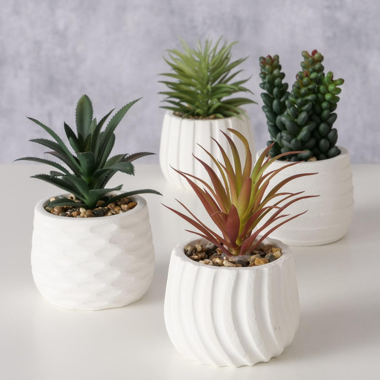 Plante artificielle Boltze home en pot blanc h14cm